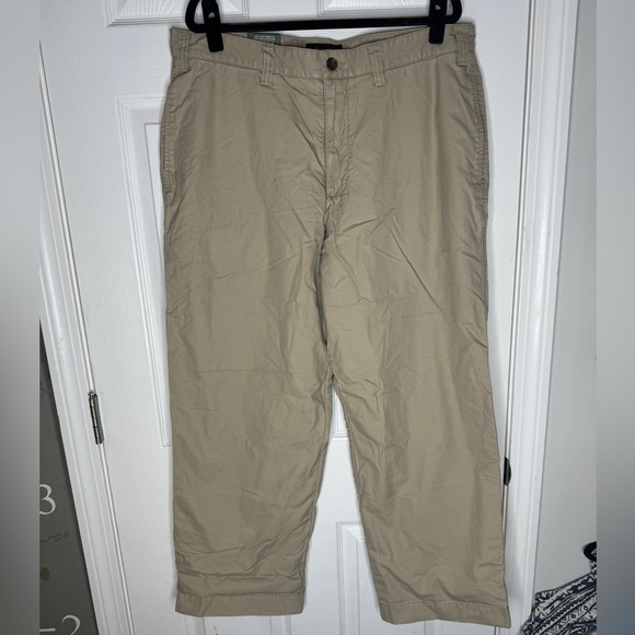 EDDIE BAUER NWT Men’s Relaxed Fit Red Fleece Lined Khakis Size  36”x30” - Picture 1 of 9